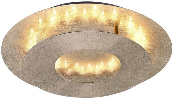 LED Deckenleuchte, Metall, Blattgold Design, drehbar, L 34cm