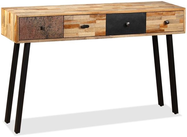 Konsolentisch, Beistelltisch, Konsole Recyceltes Teak Massiv 120 x 30 x 76 cm