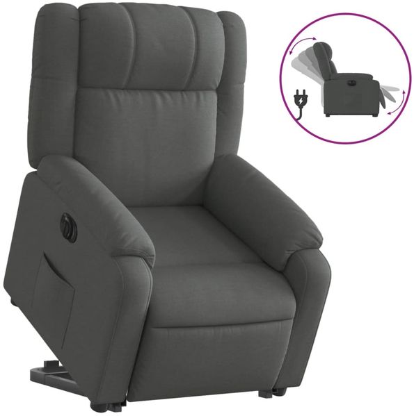 vidaXL Relaxsessel mit Aufstehhilfe Elektrisch Dunkelgrau Stoff 3205227 Bild 2