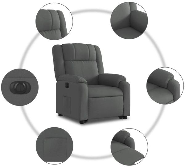 vidaXL Relaxsessel mit Aufstehhilfe Elektrisch Dunkelgrau Stoff 3205227 Bild 8