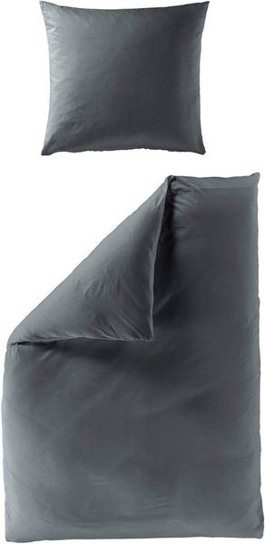 BIERBAUM Bettwäsche Bettwäsche Biber Uni, Biber, 2 teilig, Biber, 100 % Baumwolle, pflegeleicht, kuschelig weich