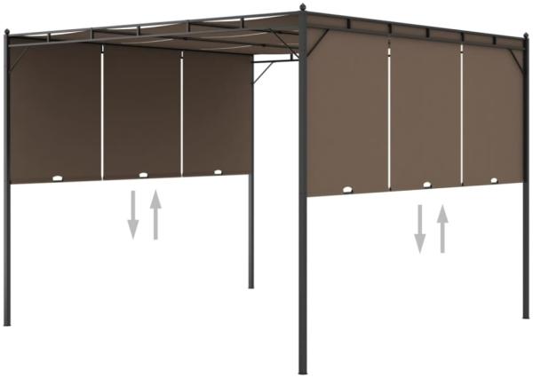 vidaXL Gartenpavillon mit Seitenvorhang 3x3x2,25 m Taupe 312263