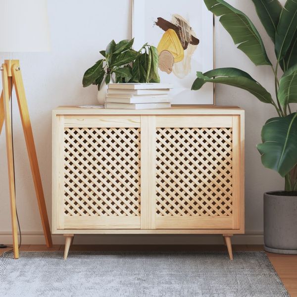 vidaXL Schranktüren 2 Stk. Gitterdesign 49,5x61,5 cm Massivholz Kiefer 372791