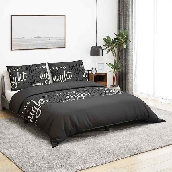 vidaXL Bettwäsche-Set Schwarz 135x200 cm Baumwolle 136529