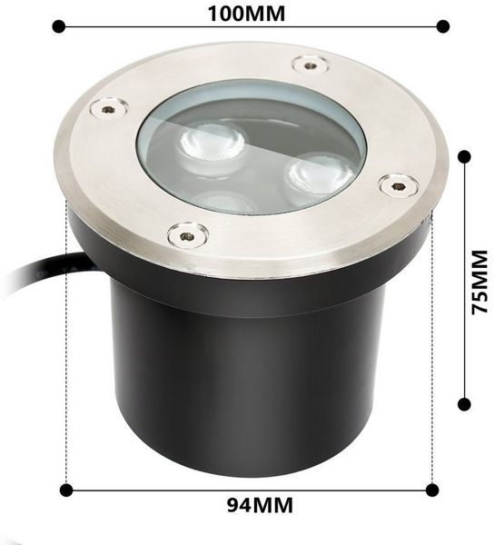 Clanmacy LED Einbaustrahler 3W LED Bodenleuchte Beleuchtung Bodenstrahler Aussen-Beleuchtung, 2er, LED wechselbar, Warmweiß