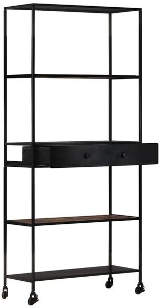 Bücherregal | Standregal 80x35x180 cm Raues Mangoholz & Eisen