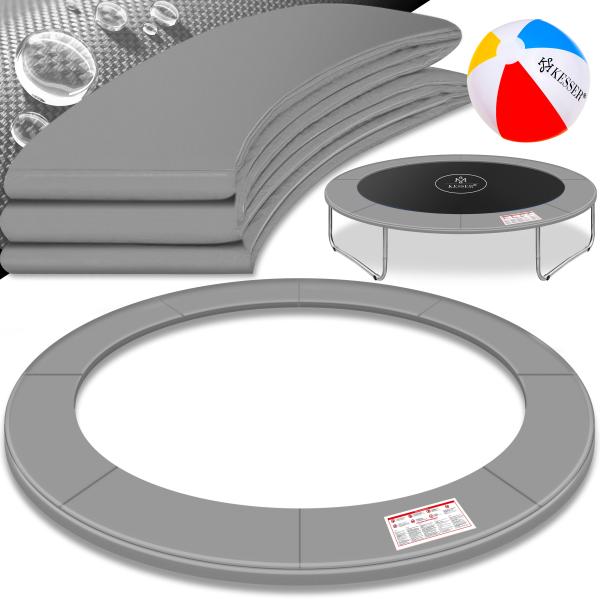 KESSER® - Trampolin Randabdeckung Ø 244 , 305 , 366 , 426 cm , 30cm breit 100% UV-beständig reißfest Federabdeckung , Grün , Blau Hellgrau, 366 cm