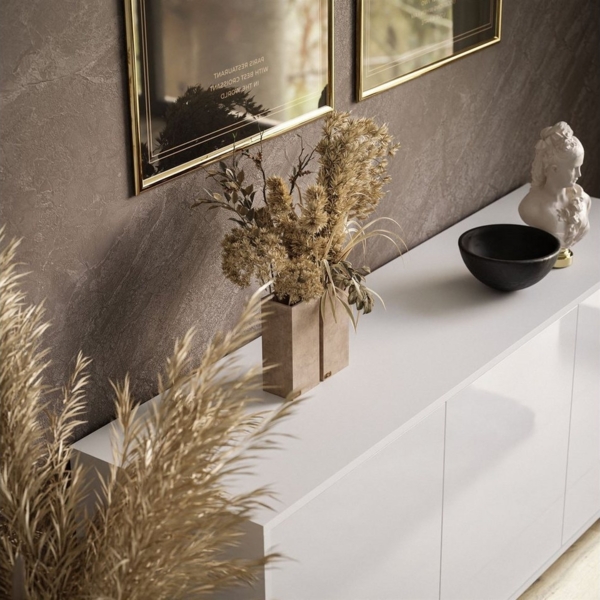 ALLHOUSE24 Kommode MANDY Dreitürige Kommode in Hochglanz Sideboard Kaschmir Weiß, Breite: 154 cm Bild 3