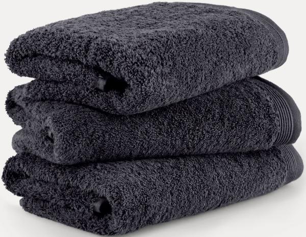 Möve Superwuschel Handtuch-Set, Made in Germany, 100% Baumwolle, Dark Grey, 3 Handtücher 50x100 cm
