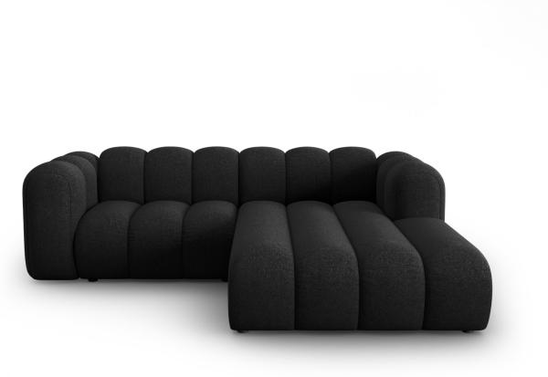 Micadoni Modulares Ecksofa Lupine 3-Sitzer Rechts Chenille Haga Schwarz