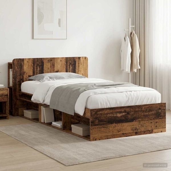 vidaXL Bettgestell mit Stauraum Altholz 75 x 190 cm Holzwerkstoff 3433316