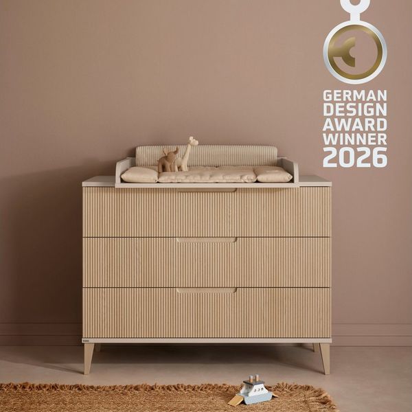 PAIDI Wickelaufsatz JONTE in Beige, zur Erweiterung der Kommode, Wickelauflage aus Holz, mit gerundeten Kanten