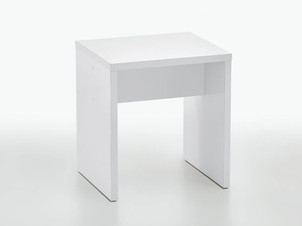 Hocker >Sally< in Weiß Edelglanz - 40x44x35cm (BxHxT)