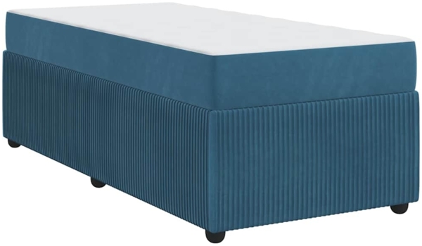 vidaXL Bettgestell mit Matratze mit Matratze Blau 90 x 190 cm Samt 3398338