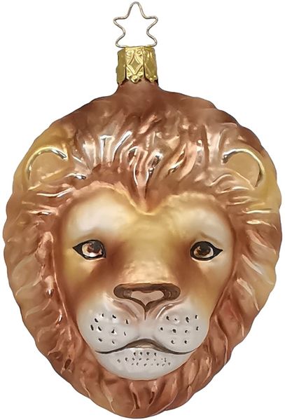 Löwe, Löwenkopf 10cm Inge-Glas® Schmuck, Weihnachtsschmuck