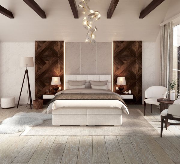 thematys Boxspringbett 140x200 - 180x200cm aus Velours - Stauraumbett - Boxbett (Polsterbett Bonnellfederkern Matratze H3 + ohne Topper, Luxus Doppelbett mit viel Stauraum)