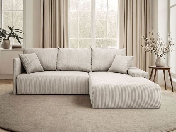 Lookway Ecksofa LAVIO in L-Form mit Schlaffunktion und Bettkasten, 246x188x93 cm