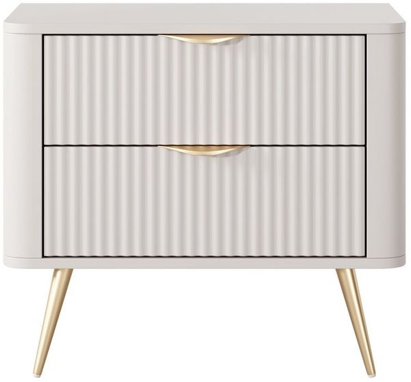 yourhouse24 Nachttisch mit Schublade LANTE 2S beige/gold, schwarz