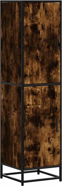 vidaXL Highboard Räuchereiche 35,5x35x139 cm Holzwerkstoff Metall 849056