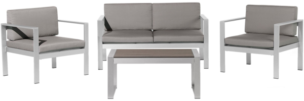 Lounge Set mit Tisch SALERNO Metall Dunkelgrau