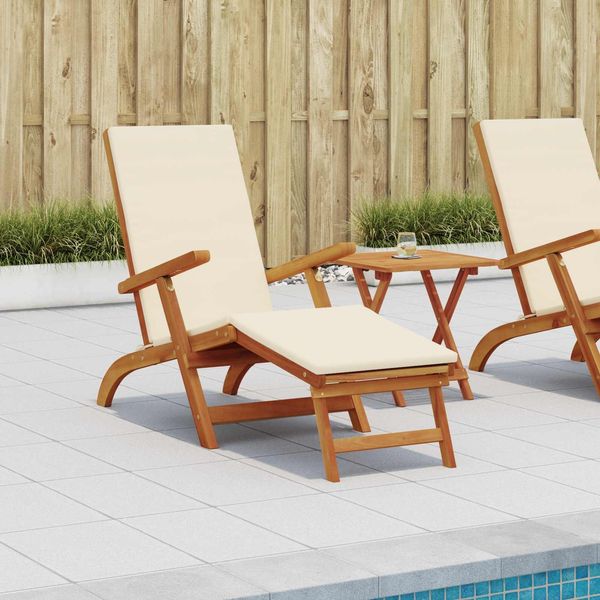 vidaXL Liegestuhl zum Verstellen und Klappen 2 pcs Cremeweiß 3415402