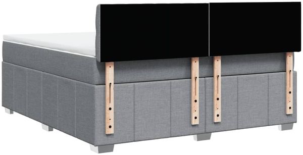 vidaXL Boxspringbett mit Matratze Hellgrau 180x200 cm Stoff 3287154 Bild 6