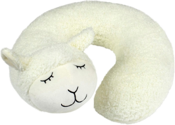 Delindo Lifestyle Nackenhörnchen Kinder, Nackenkissen im Plüsch-Design, 1-tlg, Reisekissen für Auto und Flugzeug, inkl. Reisebeutel