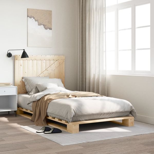 vidaXL Massivholzbett mit Kopfteil 100x200 cm Kiefer 3281551