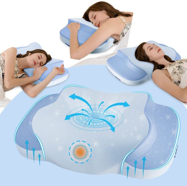 Kopfkissen Nackenkissen, Memory Foam Kissen, Ergonomisches Nackenschmerzen Pillow 60x40x11cm