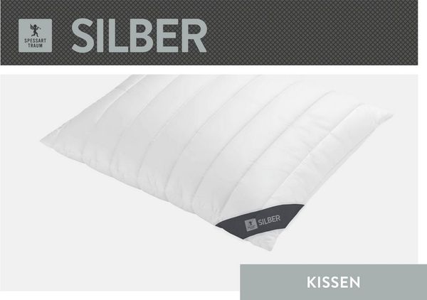 SPESSARTTRAUM Baumwollkissen Silber, hergestellt in Deutschland, allergikerfreundlich