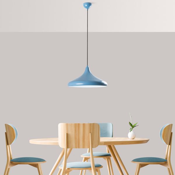 Kronleuchter, 'Eysan', 116 x 35 x 35, Hellblau