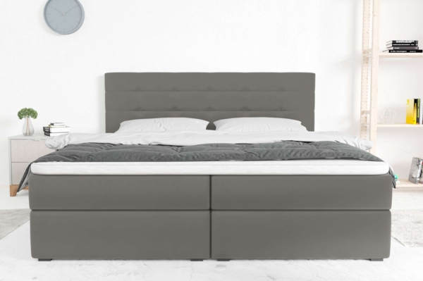 99rooms Bonvito Boxspringbett Beton Kunstleder MADRYT Taschen-Federung 160x200 cm Bild 3