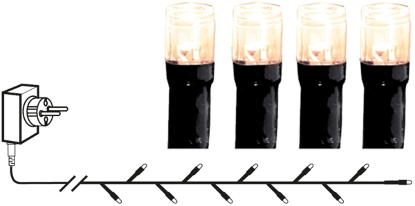 LED Lichterkette - Crispy Ice Serie - 180 neutralweiße LED - L: 12,6m - schwarzes Kabel - für Außen Bild 1