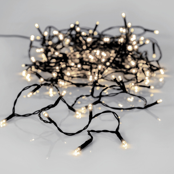 LED Lichterkette - Crispy Ice Serie - 180 neutralweiße LED - L: 12,6m - schwarzes Kabel - für Außen Bild 3