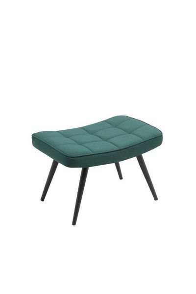 byLIVING Hocker Uta / Samtstoff dunkelgrün / Gestell schwarz pulverbeschichtet / Fuß-Ablage / Sitzhocker / B 60, H 39, T 41 cm