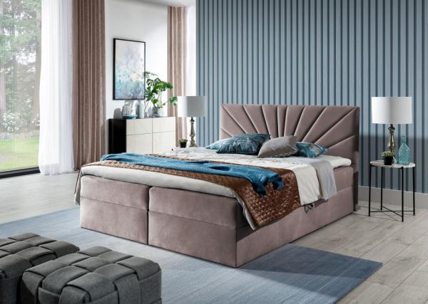 Boxspringbett CARERRA 140x200cm Altrosa