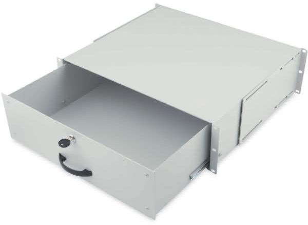 DIGITUS 3HE abschließbare Schublade Grau