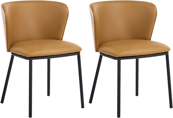 Esszimmerstuhl 2er Set HOSKIN Kunstleder Braun