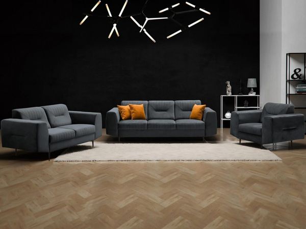 Beautysofa Polstergarnitur VENEZIA Die Lieferung beinhaltet Beiträge zur Wohnung, (Sessel + 2-Sitzer Sofa + 3-Sitzer Sofa im modernes Design), mit Metallbeine, Couchgarnituren aus Velours
