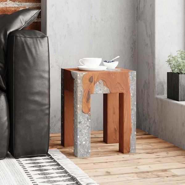vidaXL Hocker Massivholz Teak und Harz 243470