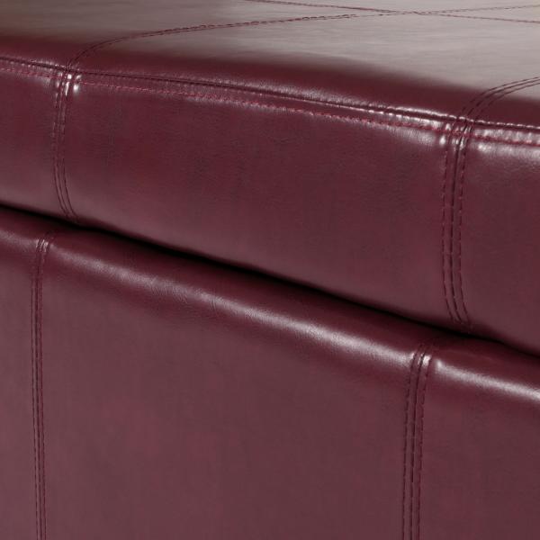 Aufbewahrungs-Truhe Sitzbank Kriens XXL, Kunstleder, 180x45x45cm MVG-zertifiziert ~ rot Bild 4