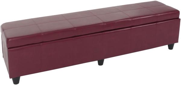 Aufbewahrungs-Truhe Sitzbank Kriens XXL, Kunstleder, 180x45x45cm MVG-zertifiziert ~ rot Bild 8