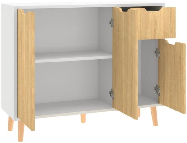vidaXL Sideboard Weiß und Sonoma-Eiche 90x30x72 cm Holzwerkstoff 326818 Bild 5