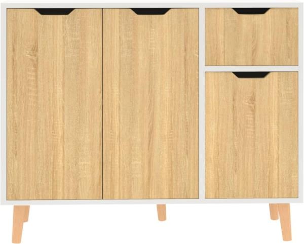vidaXL Sideboard Weiß und Sonoma-Eiche 90x30x72 cm Holzwerkstoff 326818 Bild 6