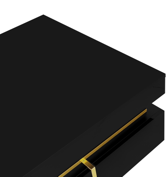 Couchtisch, Hochglanz-Wohnzimmertisch,70×35.5×70 cm,Schwarz,modernes Design Bild 6