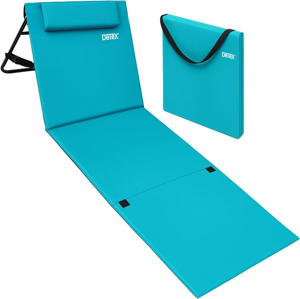 DETEX® Strandmatte mit Rückenlehne Gepolstert Türkis