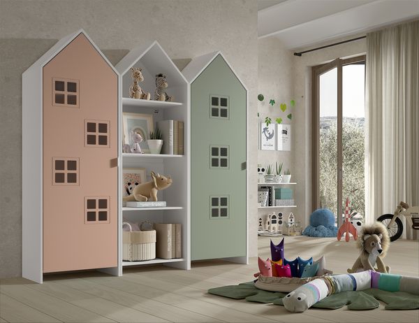 Schrank Casami Bruges 37 x 172,8 x 171,3 cm MDF Rosa Grün
