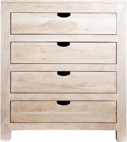 Kommode Akazie 85x42x95 white stone getüncht NATURE WHITE #85