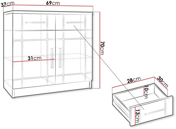 Kommode Vita 2F2F, Farbe: Sonoma Eiche Bild 4