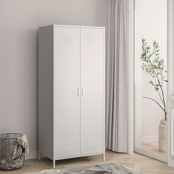 Kleiderschrank Seinäjoki 180x76x50 cm Weiß [en. casa]